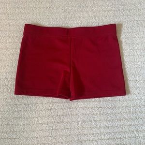Girls’ Red Dance Gymnastics Shorts • Size 8
